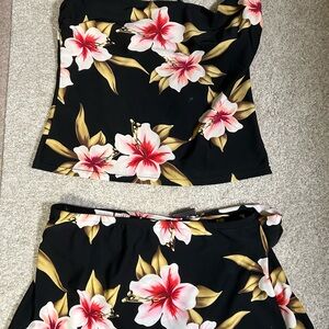 Pink and White Wrap Skirt Set for Resort Wear